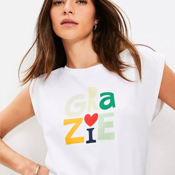 LOFT Tops - GRAZIE Printed T Shirt Womens Size XL 100% Cotton